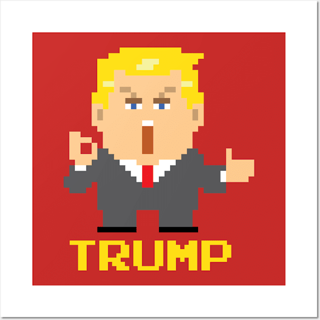 Trump Simplified Pixel President Wall Art by Rebus28